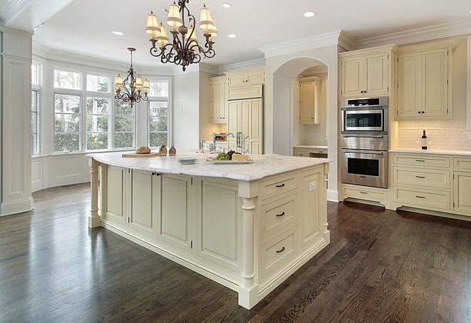 high-quality laminate floor with wood grain pattern in Beach Haven West